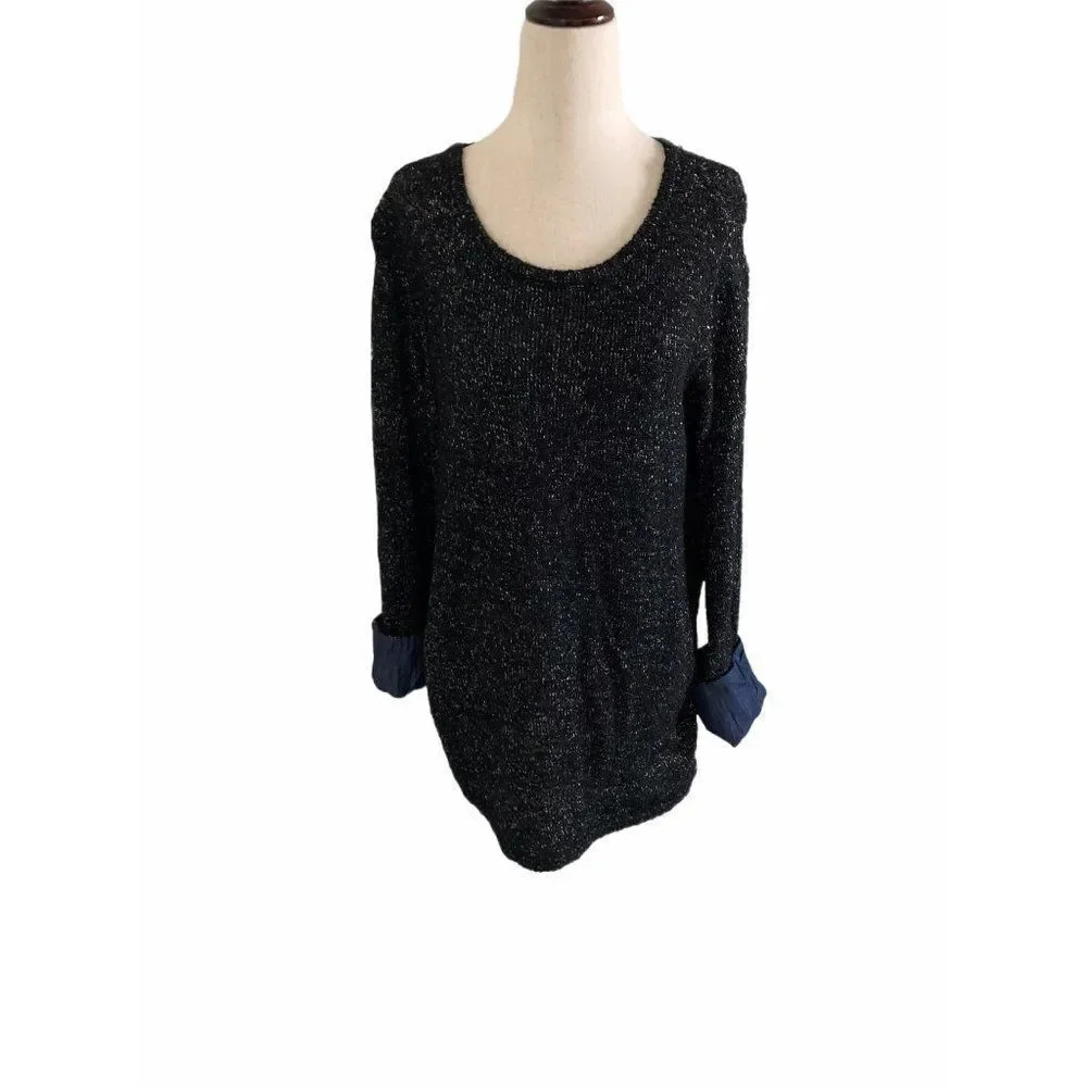 SOFT SURROUNDINGS PETITE LARGE SCOOP NECK SWEATER